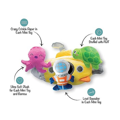 Fringe Studio Plush Dog Toy Set, Interactive Hide and Seek Play, Into The Deep, Pet Shop Collection (289249)