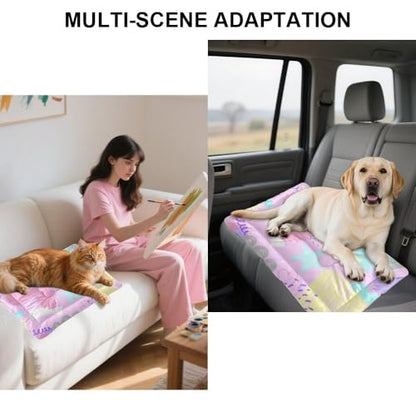 Pastel Doodle Hearts Dog Bed Small Size Dog Washable Crate Mat Machine Washable Crate Pads Small Bed for Non-Slip Bedding for Beds Pet Mats Doggy Beds Indoor Outdoor 36X24 Inch - size: 36 × 24 inch