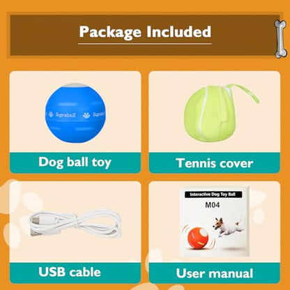 PetDroid Interactive Dog Toys Dog Ball,[Newly Upgraded] Durable Motion Activated Automatic Rolling Ball Toys for/Small/Medium/Large Dogs,USB Rechargeable (Blue) - color: Blue