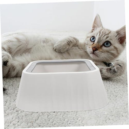 YARNOW Floating Pet Water Bowl Reusable Feeder Spill Design Material Innovative Floating Disk for Dry Drinking for Cats and Puppies - color: White