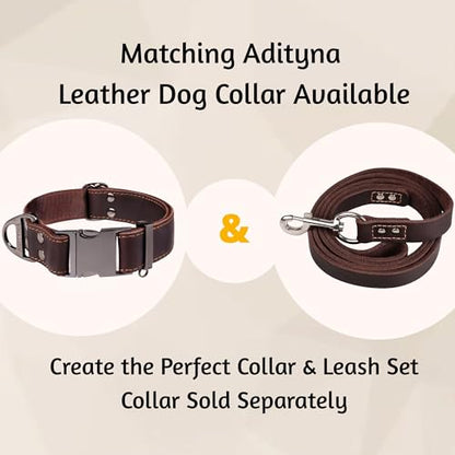 ADITYNA Heavy Duty Leather Dog Leash 6 ft x 1" - Strong, Soft Training Lead for Large & Extra Large Breeds (XL - 6 ft x 1 inch, Brown) - color: Brown, size: XL - 6 ft x 1 inch