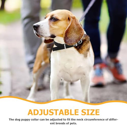 Adjustable Soft Pet Collar with Alloy Buckle Black Small Foam Puppy and Kitten Neck Collar for Dogs and Cats with Bell