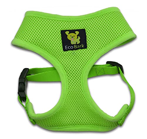 EcoBark Dog Harness - Eco-Friendly Max Comfort Harnesses - Luxurious Soft Mesh Halter - Over the Head Harness Vest- No Pull and No Choke for Small, Toy Breed, and Teacup Dogs (XS, Green) - color: Green