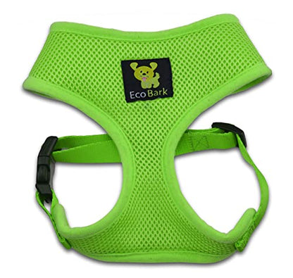 EcoBark Dog Harness - Eco-Friendly Max Comfort Harnesses - Luxurious Soft Mesh Halter - Over the Head Harness Vest- No Pull and No Choke for Puppy, Toy Breeds & Small Dogs (Small, Green) - color: Green