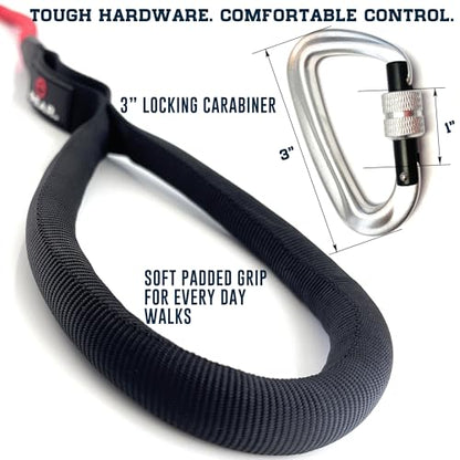 Heavy Duty Dog Leash with 1100LB Rated Locking Carabiner – 6FT Climbing-Inspired Reflective Rope Leash for Large & Medium Dogs that Pull – Padded Handle (Purple) - color: Purple