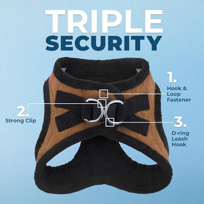 Best Pet Supplies - All Weather Plush, Reflective, No Pull Harness for Small, Medium Dogs, Cats - Secure with Hook & Loop Fastener, Buckle, Double D-Rings - Beige Plush, M - color: Beige Plush, size: M