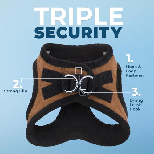 Best Pet Supplies - All Weather Plush, Reflective, No Pull Harness for Small, Medium Dogs, Cats - Secure with Hook & Loop Fastener, Buckle, Double D-Rings - Beige Plush, XL - color: Beige Plush, size: XL