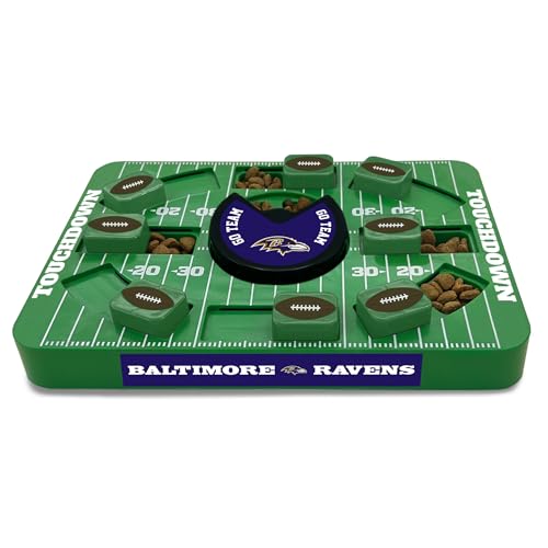 Pets First NFL Baltimore Ravens Large Puzzle Treat Toy for Dogs - Interactive Slow Feeding Toy, New Large Size - color: BALTIMORE RAVENS, size: Large