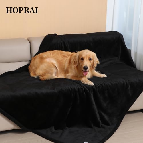 Waterproof Pet Blanket for Medium Large Dogs Washable Fluffy Thick Jacquard Shag Fleece Warm Sherpa Pet Blanket Cats Puppy Couch Protection (Black XXL85*85inches) - color: Black, size: 85*85