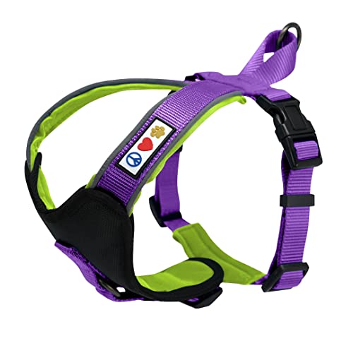 Pawtitas Reflective Padded Dog Harness for X-Small Dogs – Adjustable Puppy Step-in Vest | Fits Chest 14–18 in | No Pull Training Harness | XS | Purple - color: Purple, size: X-Small (Pack of 1)