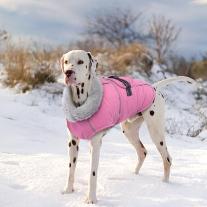 Lelepet Warm Dog Coats for Small Dogs Waterproof Dog Winter Jacket Reflective Pet Fleece Vest Windproof Cold Weather Coats with Adjustable Buckle & Leash Hole, Pink, S - color: Pink, size: S