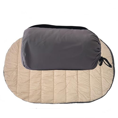Portable Dog Travel Mat & Camping Pad, Foldable Dog Sleeping Mat with Carry Bag, Portable, Machine Washable Roll Up Pet Pad for All Breeds, Puppy, Outside, Car & Settle Mat, 33.46" x 27.26"