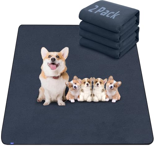 Sunsleek Washable Pee Pads for Dogs 36"x41" – 2 Pack Super Absorbent, Non-Slip, Reusable Puppy Pads for Playpen, Crate, Floor, Waterproof Pet Training Mats for Quick-Dry Whelping Pads & Incontinence - size: 36x41 Inch (Pack of 2)