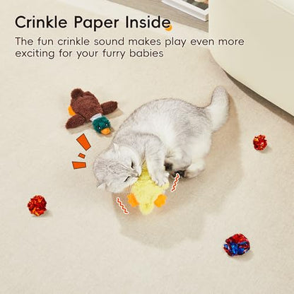 Potaroma Cat Toys Catnip Crinkly Sound 2 Pcs, Mess-Free Stuffless Kitten Toy, Durable Feline Bite Interactive Kicker Toys for Cat Indoor Exercise 6.5 Inches