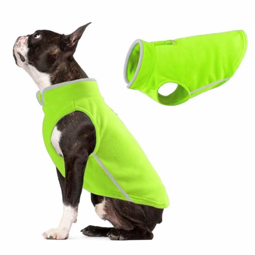 JACKO & CO - Fleece Vest Dog Sweater with Leash Ring - Soft, Warm & Lightweight Pullover Coat for Small & Medium Dogs, Puppies & Cats - Cozy Fall/Winter/Spring Pet Jacket (Neon Green, XS 2-4lbs) - color: Neon Green, size: XS (2-4lbs)
