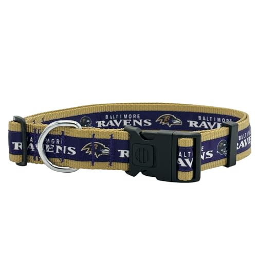 New & Improved Pets First NFL Licensed PET Collar- Heavy-Duty, Strong, and Durable New Dog Collar. Available in 32 Football Teams and 4 Sizes - color: Baltimore Ravens, size: Small