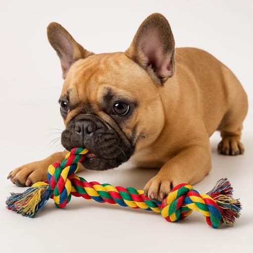Large Tough Chew Toys for Aggressive Chewers Large Breed,Heavy Duty Dental Rope Toys Kit for Medium Dogs,5 Knots Indestructible Cotton Puppy Teething Chew Tug Toy Set of 5