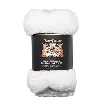 Juicy Couture Grey Leopard with Paws Dog Blanket with Sherpa Bone Shaped Pillow – Plush Puppy Blanket Throw, Breathable, Lightweight, Machine Washable, Cat Blanket for Small Medium & Large Pets - color: Grey Leopard With Paws