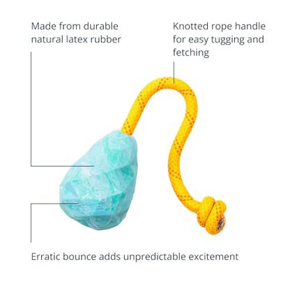 Ruffwear, Huck-a-Cone Dog Toy – Durable Tug, Throw & Fetch Toy with Knotted Rope Handle, Interactive Play for Dogs, Glacial Blue - color: Glacial Blue