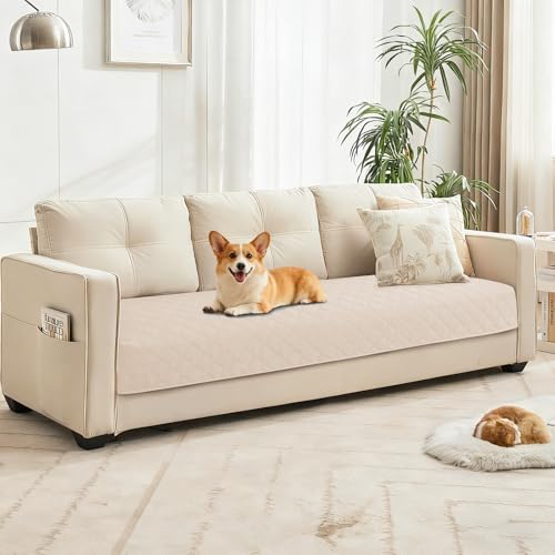 Waterproof Dog Blanket, Non-Slip Soft Pet Bed Cover, Couch Cover for Dogs Washable, Protects Sofa, Furniture, Crate, Car, Tear Resistant Leakproof Pet Blanket (30x70 Inch, Beige) - color: Beige, size: 30" x 70" (Pack of 1)