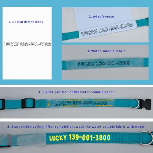 Personalized Embroidered Dog Collar - Custom Hand-Stitched Name & Number, Reflective Adjustable Pet Collar for Small/Medium/Large Dogs & Cats, Durable Nylon with Steel D-Ring (Sky Blue, Medium) - color: Sky Blue, size: Medium