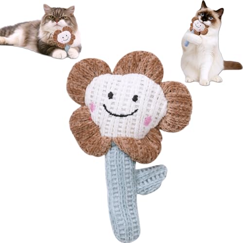Cat Toy Kicker Pillows, Plush Catnip Cat Toys Interactive Cat Toy for Kitten Felines Chew Enrichment, Soft Flower-Shaped 5.91” Size for Bored Indoor Adult Cat Cuddle Teething Scratch Play - color: Flower-Shaped Catnip Toy