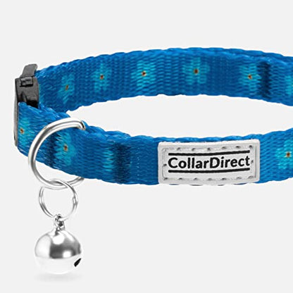 CollarDirect Cat Collar Breakaway with Removable Bell Set of 2 PCS - color: Black & Blue