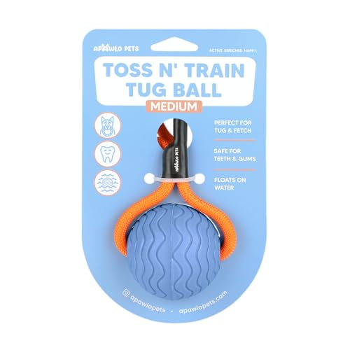 Dog Ball Toy with Rope, Durable EVA Foam Floating Dog Toy, Interactive Fetch & Toss n’ Train Tug Ball for Dogs, Bouncy Pet Ball for Outdoor Indoor Play - Blue, Medium - color: Blue, size: Medium