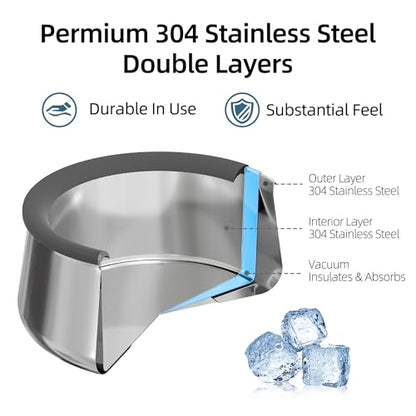 3L/0.8 Gallon No Spill Water Bowl for Dogs, Double-Wall Stainless Steel Slow Water Dog Bowls, Splash-Proof Vacuum Float, Dishwasher Safe for Large Medium Dogs (3L/101 floz)