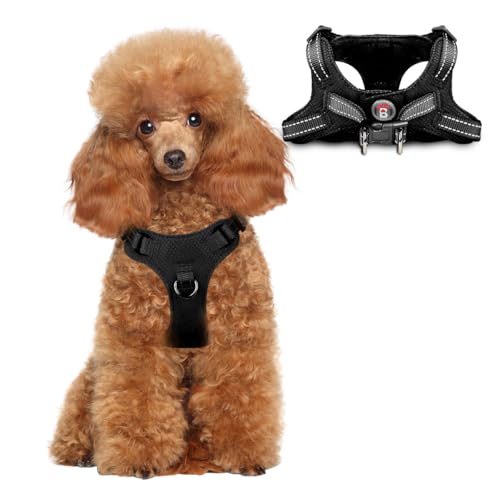 Dog Harness Step in Dog Vest Harness, Reflective Adjustable Puppy No Pull Harness Breathable Soft for Small and Medium Dogs Cats, Black, XS - color: Black, size: X-Small