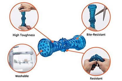 3 Pack Dog Squeaky Toys for Medium/Large Dogs Aggressive Chewers TPR Rubber Dog Chew Toys Puppy Teething Toys Resistant Storage Bag Included - size: large toys set
