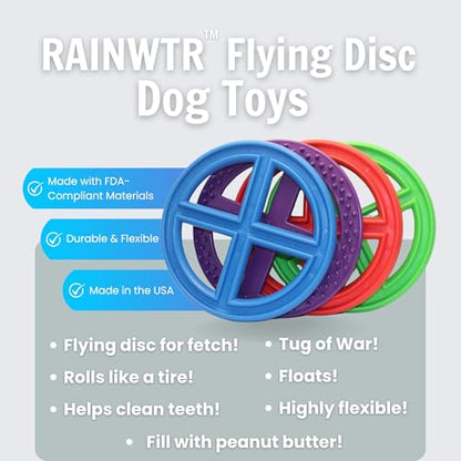 Flexible Flying Disc - Durable Floating Dog Toy for Fetch, Tug, Treat Filling, Made in USA, FDA Compliant TPE, Medium/Large Dogs, Green - color: Green