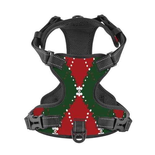 Rhombic Large Dog Harness Soft Padded Adjustable Dog Vest, Reflective Harness with Easy Control Handle - size: Large