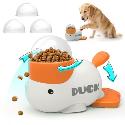 Dog Interactive Treat Dispenser Toy Food Puzzle Slow Feeder Duck-Shaped Dog Puzzle Feeders for Small Medium Dogs Cats IQ Training Reduces Bloating for Healthy Eating (White) - color: WHITE