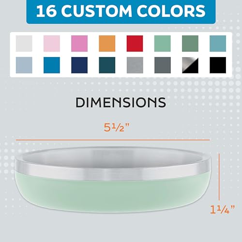 Master Pet Supply Stainless Steel Cat Bowls - 9 oz Heavy Duty - Pistachio, Double Wall Extra-Thick Insulated, Non-Slip Pet Water Bowl for Cats & Pets, Anti Rust Metal, Dishwasher Safe - color: Pistachio