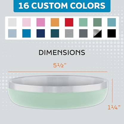 Master Pet Supply Stainless Steel Cat Bowls - 9 oz Heavy Duty - Pistachio, Double Wall Extra-Thick Insulated, Non-Slip Pet Water Bowl for Cats & Pets, Anti Rust Metal, Dishwasher Safe - color: Pistachio