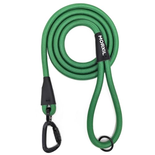 Rope Dog Leash, 4 ft Heavy Duty Dog Leash with Aviation Aluminum Auto Locking Carabiner, Strong Nylon Pet Lead for Small, Medium, Large Dogs (Green, 4FT) - color: Green, size: 4 Foot Single Handle