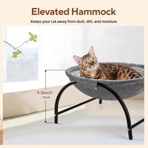 LIFLIX Raised Cat Hammock Bed, Pet Bed for for Indoor Cats, Standing Cat Cot with Washable Plush,17.1 x 17 x 9.5 inches - size: Medium