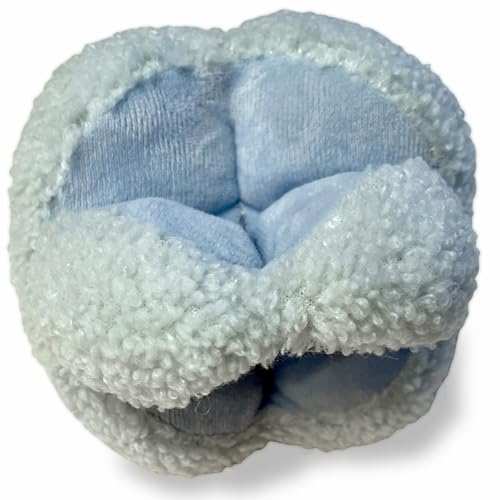 Glory To Dog Blue Snuffle Knot Interactive Dog Toy 4” Puzzle Ball with 8 Squeakers & Crinkle – Treat Hiding Enrichment Toy for Puppy & Small Breed Dogs – Durable Plush Sensory Play & Stimulation - color: Blue