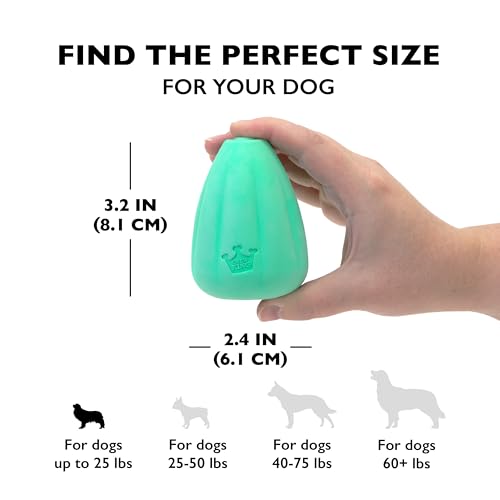 Chew King by Mammoth Premium Treat Dispensing Dog Toy, Durable Natural Rubber Chew Toy, Safety Air Vent, Interactive Enrichment Toy for Aggressive Chewers, Medium Pack of 2- Teal