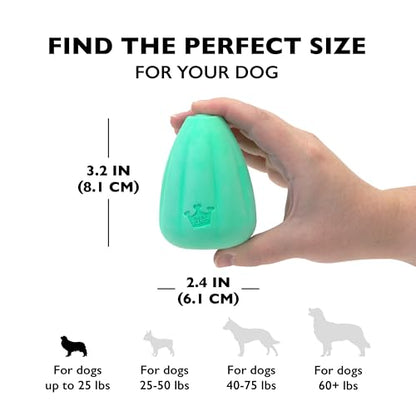 Chew King by Mammoth Premium Treat Dispensing Dog Toy, Durable Natural Rubber Chew Toy, Safety Air Vent, Interactive Enrichment Toy for Aggressive Chewers, Medium Pack of 2- Teal
