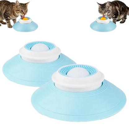 Slow Feeder Cat Bowl, Cat Food Bowl with Cat Lick Ball, Licking A Ball Add More Fun Bowl, Cat Slow Feeder Bowl, Slow Down Eating Speed and Add More Fun for Your Cats. - color: W*2PCS