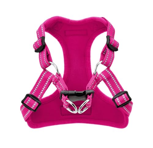 Best Pet Supplies Voyager Adjustable Step-in Flex Breathable Mesh Dog Harness for Small Medium Large Dogs (Fuchsia), L - color: Harness (Fuchsia), size: L