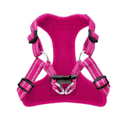 Best Pet Supplies Voyager Adjustable Step-in Flex Breathable Mesh Dog Harness for Small Medium Large Dogs (Fuchsia), L - color: Harness (Fuchsia), size: L