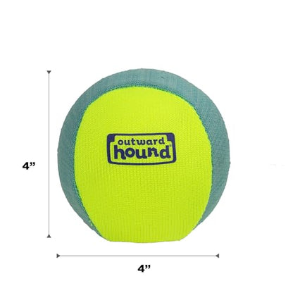 Outward Hound FlyFetch Squeak Ball Dog Toy, Extra‑Loud Squeaker, Durable Foam Core, Floats in Water, All Breeds, 4"