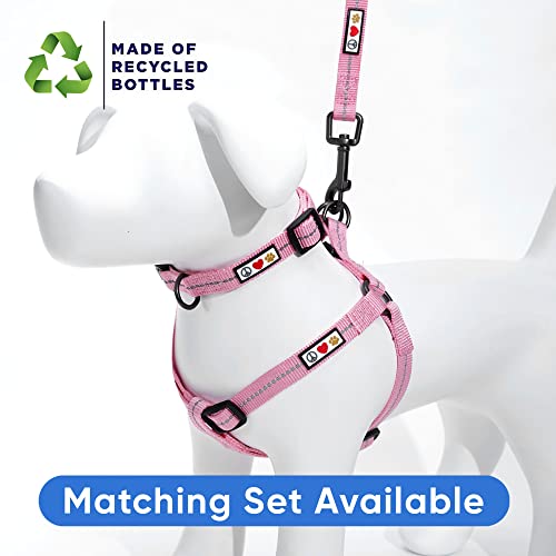 Pawtitas Recycled Dog Collar with Reflective Stitched Puppy Collar Made from Plastic Bottles Collected from Oceans Extra Small Pink Cherry Blossom - color: Recycled Pink, size: X-Small (Pack of 1)