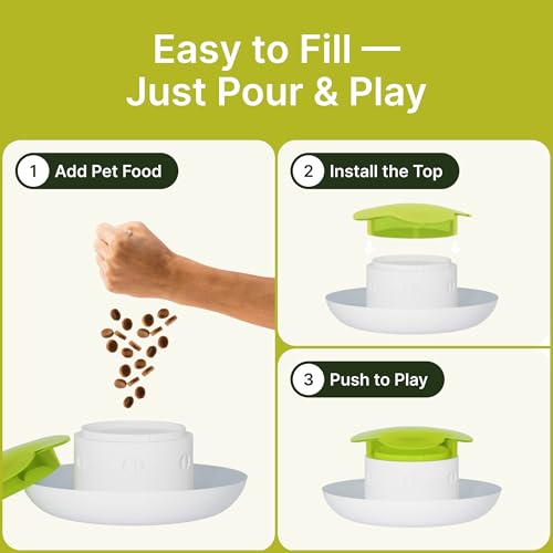 Dog Slow Feeder Bowl – Interactive Puzzle Feeder for Dogs – Fun Eating Game to Slow Down Fast Eaters – Non-Slip Design – Food & Water Bowl for Small, Medium & Large Dogs – Green