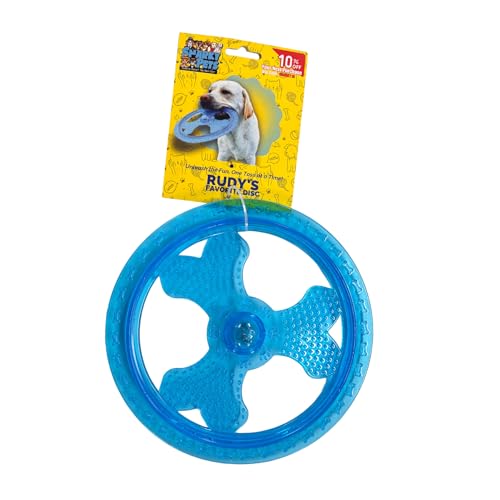 Rudy’s Favorite TPR Flying Disc w/Center Ball - Dog Frisbee - Floats, Flies Far for Fetch Freaks, Pool Splashers & Backyard Maniacs- Dog Toys for Aggressive chewers, chew Toys & Pool Toys