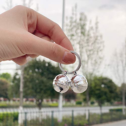 4 Cat Bells, Copper Bell for Dog and Cat Collar, Pet Tracker Training Bells for Small Medium Large Dogs(Silver) - color: Silver