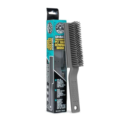 Chemical Guys Professional Rubber Pet Hair Removal Brush – Multi Surface Detailing & Pet Hair Removal Tool for Cars, Trucks, SUVs, RVs & Home – Removes Lint and Debris from Upholstery and Carpet - size: (Pack of 1)